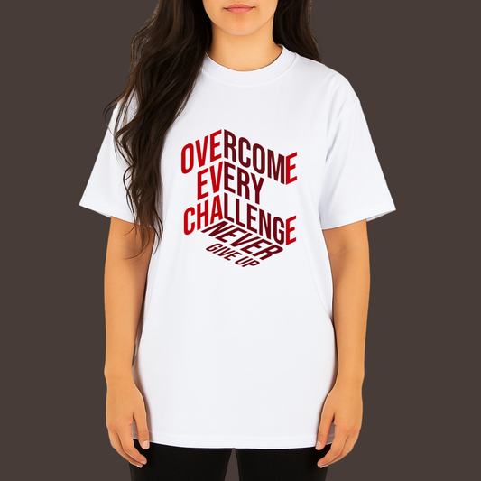 Overcome every challenge - Kittl Heavy Weight Unisex Cotton Tee