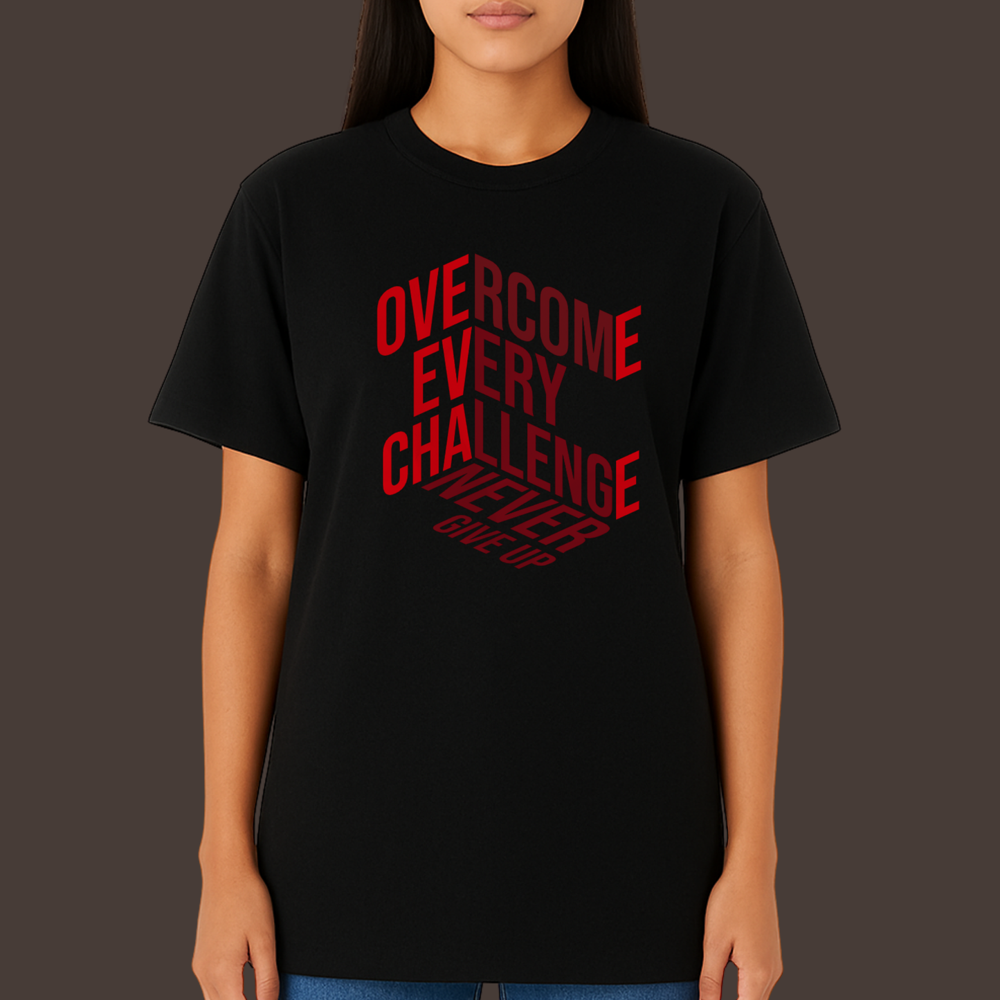 Overcome every challenge - Kittl Heavy Weight Unisex Cotton Tee