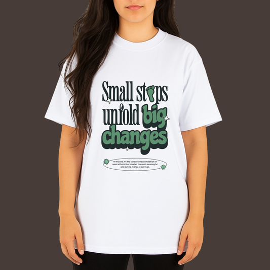 Small steps big Changes - kittl Heavy Weight Unisex Cotton Tee