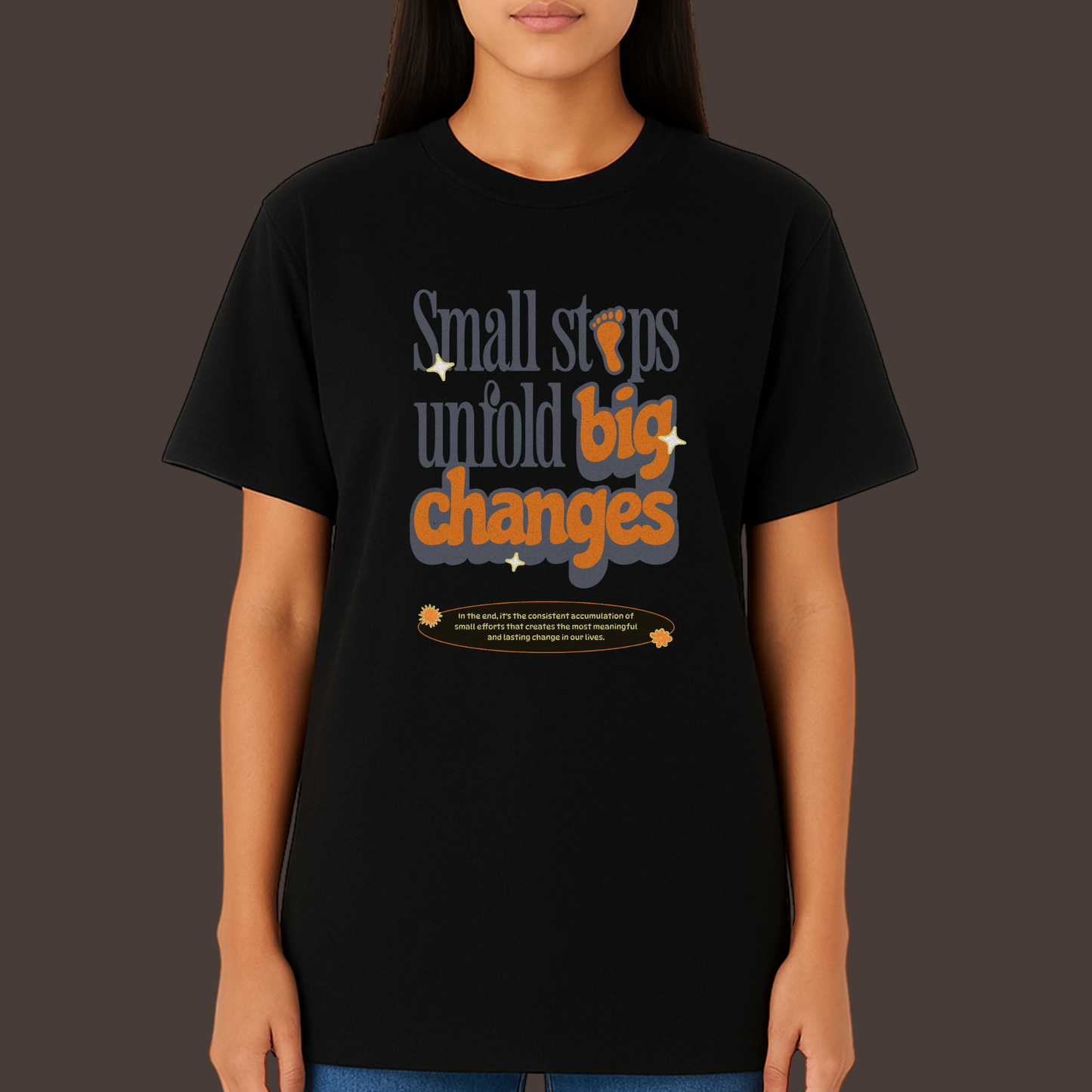 Small steps big Changes - kittl Heavy Weight Unisex Cotton Tee