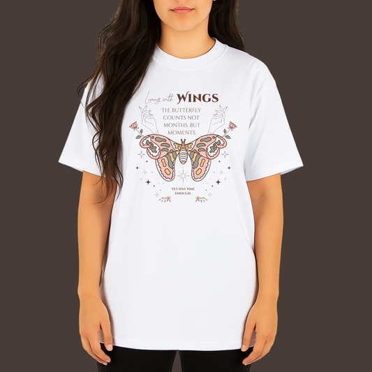Living with the wings - Kittl - Heavy Weight Unisex Cotton Tee