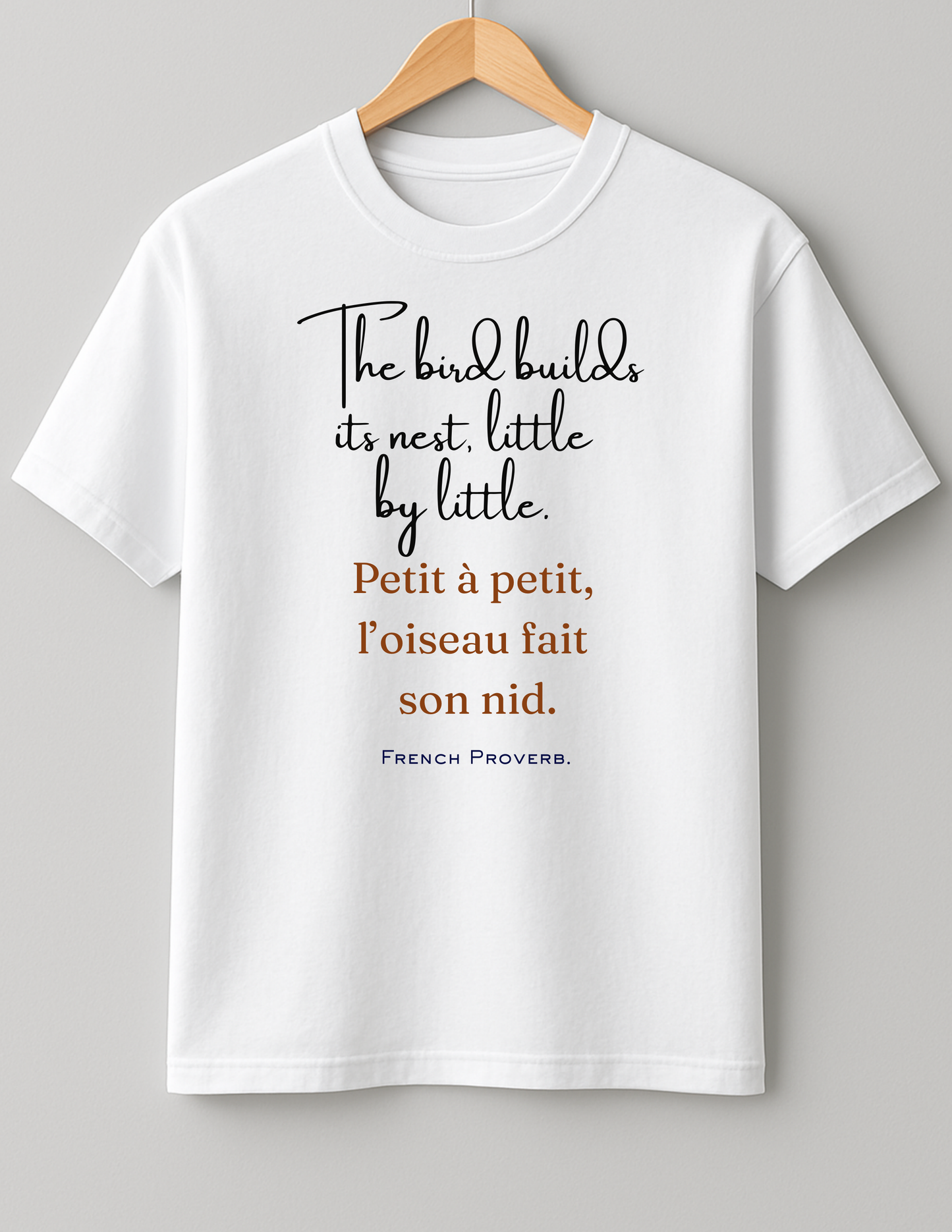 French saying about 'Progress' - Heavy Weight Unisex Cotton Tee