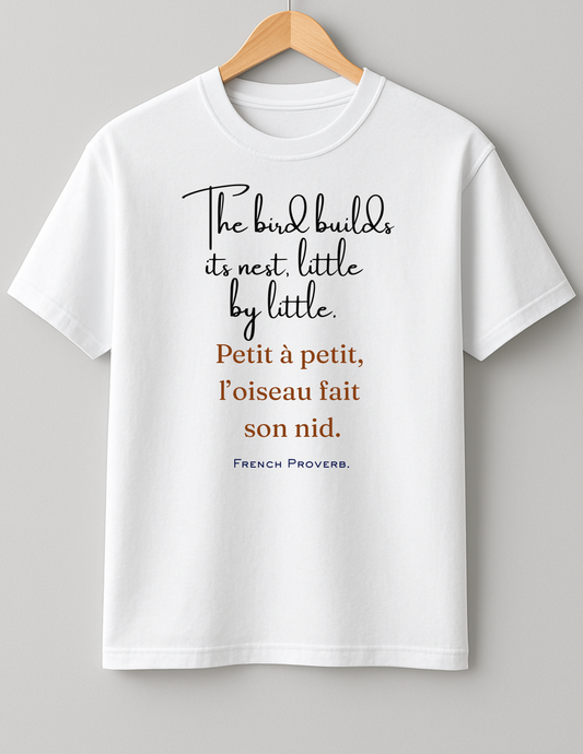 French saying about 'Progress' - Heavy Weight Unisex Cotton Tee
