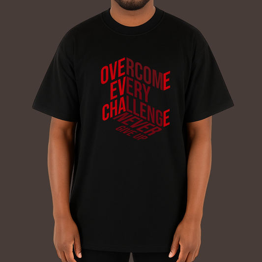 Overcome every challenge  - Kittl Heavy Weight Unisex Cotton Tee