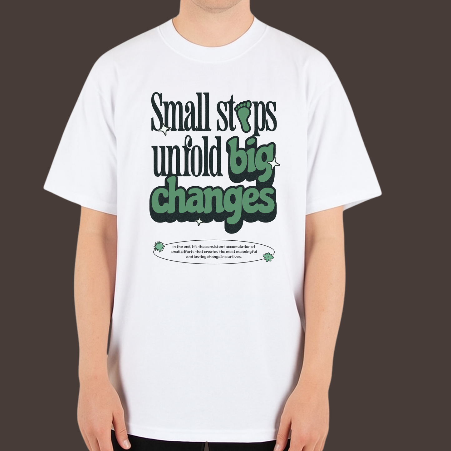 Small steps big Changes  - kittl Heavy Weight Unisex Cotton Tee