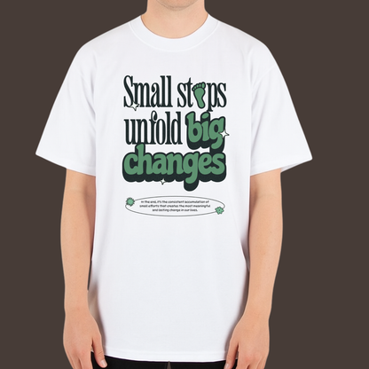 Small steps big Changes  - kittl Heavy Weight Unisex Cotton Tee