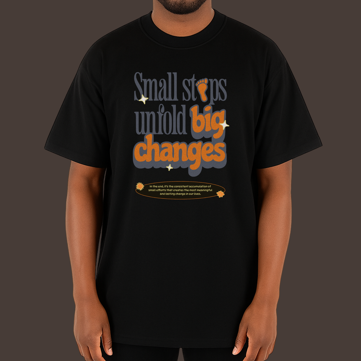 Small steps big Changes  - kittl Heavy Weight Unisex Cotton Tee