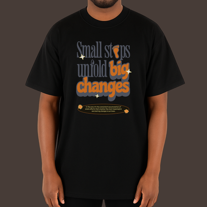 Small steps big Changes  - kittl Heavy Weight Unisex Cotton Tee